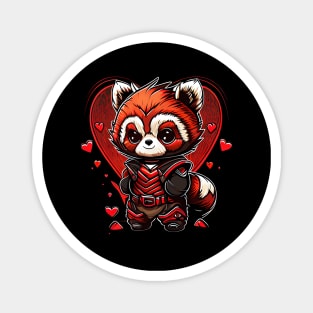 Valentine Red Panda Magnet